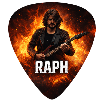 Médiator personnalisé avec photo de guitariste imprimée